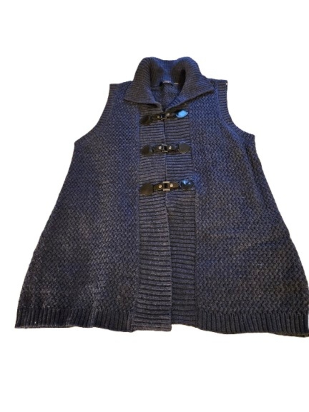 FYLO Navy Knit Toggle Front Sleeveless Vest